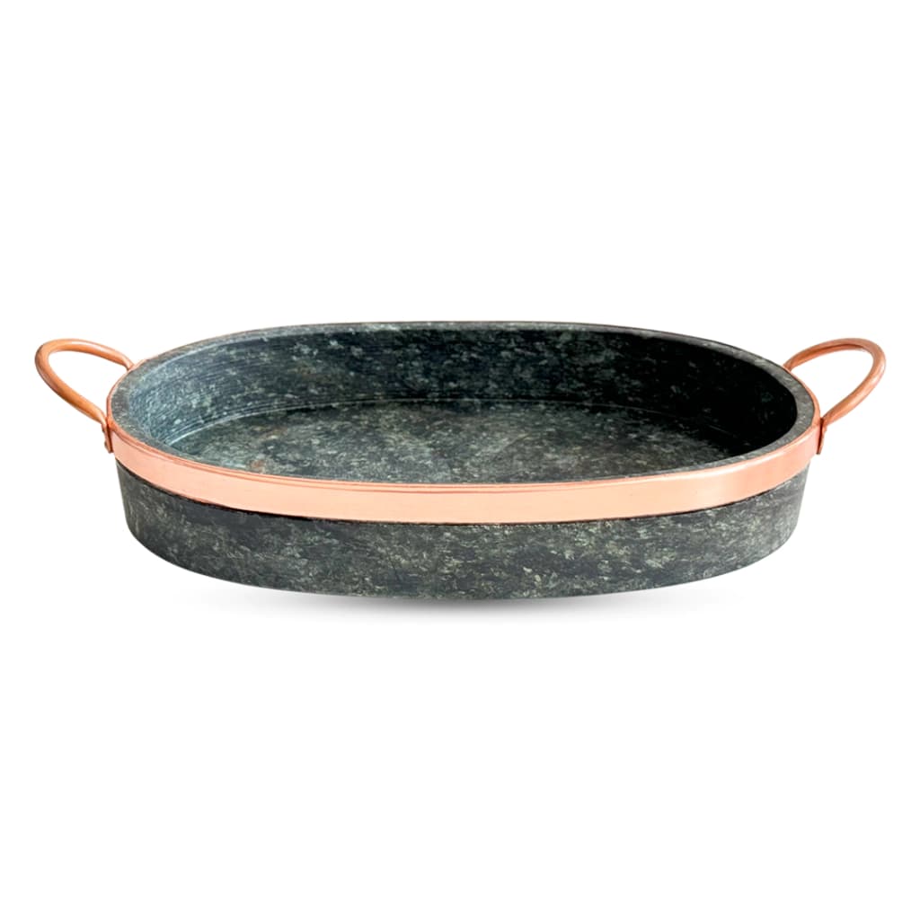Lasanheira Assadeira Oval 32x20 cm De Pedra Sabão