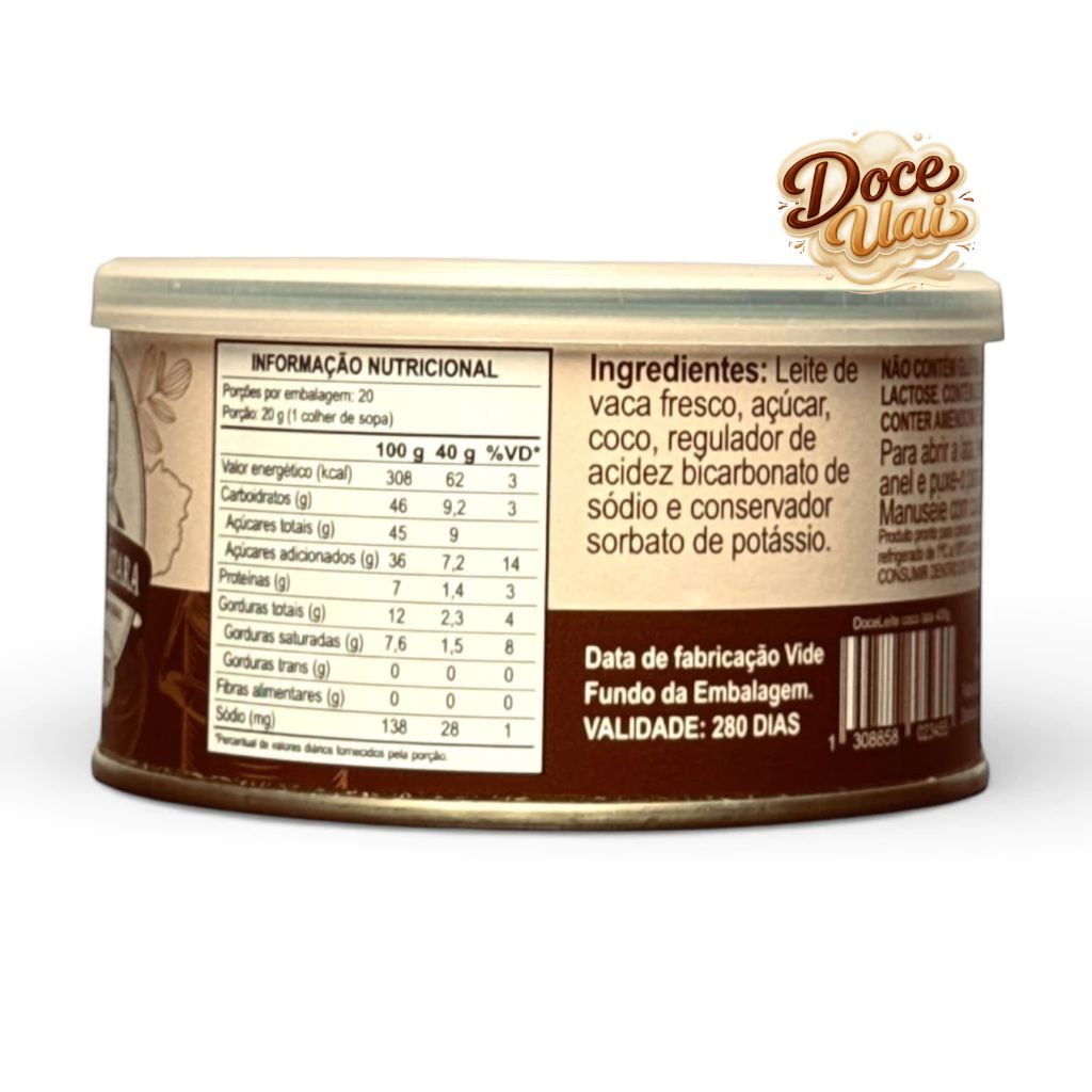 Lata Doce de Leite com coco - Dona Lázara - 400g - Imagem 3