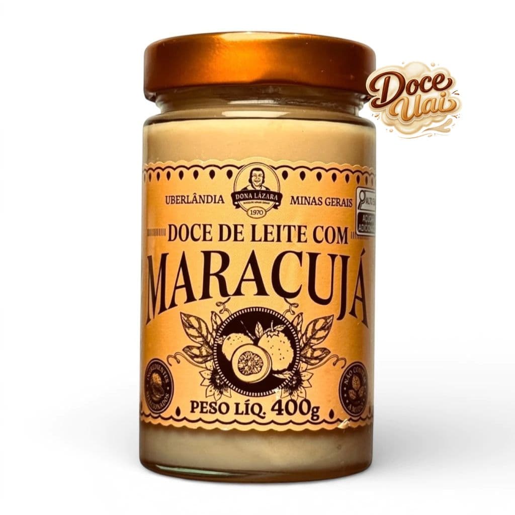 Vidro doce de leite com maracujá - Dona Lázara