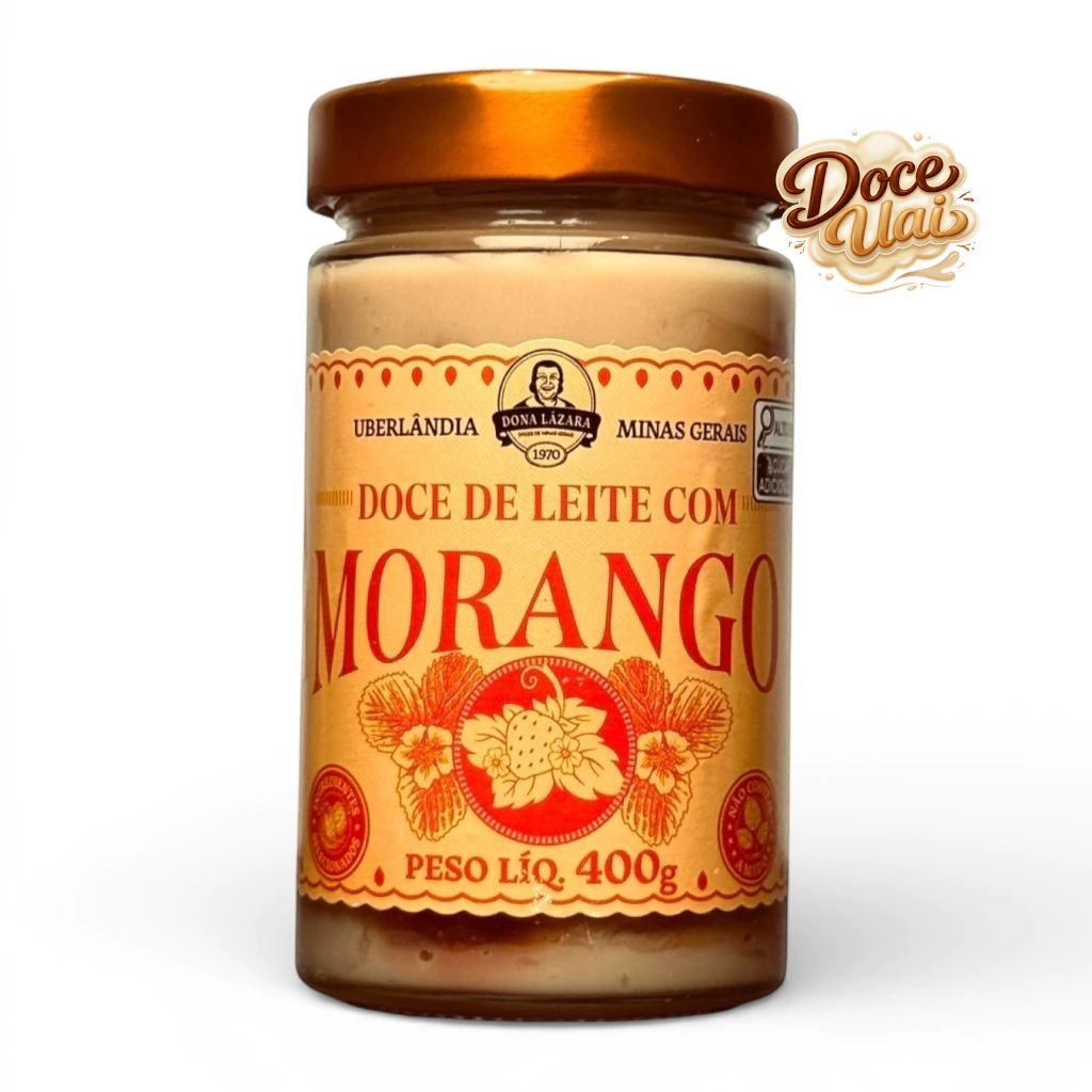 Vidro doce de leite com morango - Dona Lázara - 400g - Imagem 1